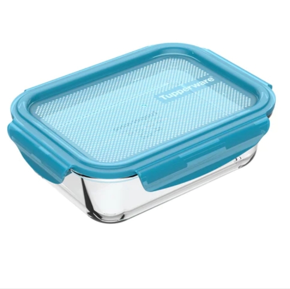 Tupperware Premiaglass Containor 1L Peacock New - Picture 13 of 14